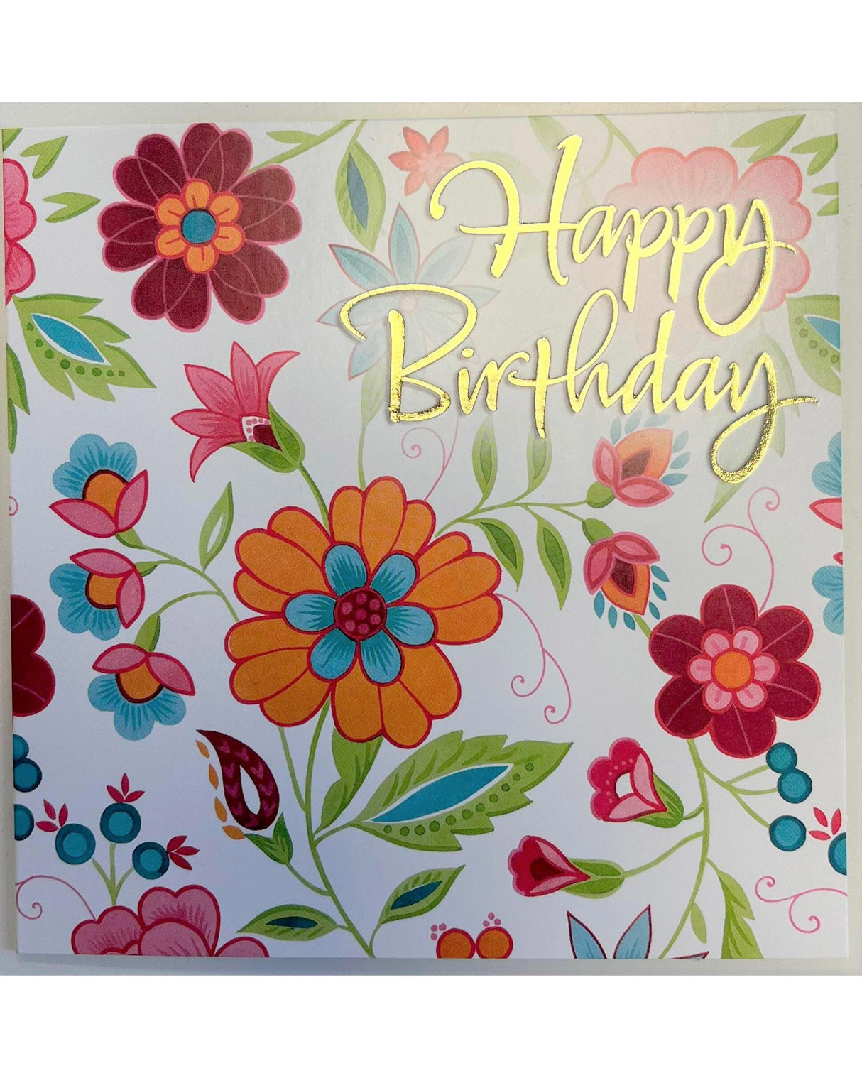 Card double with envelope 12x12cm - Happy Birthday