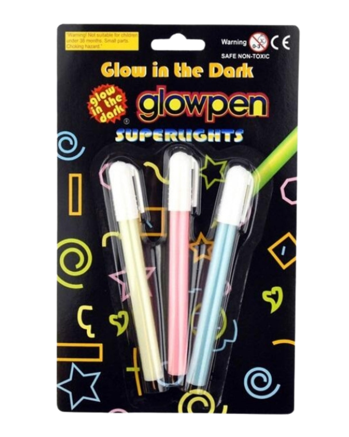 Pen Glow in the dark 3 stk 13,5cm