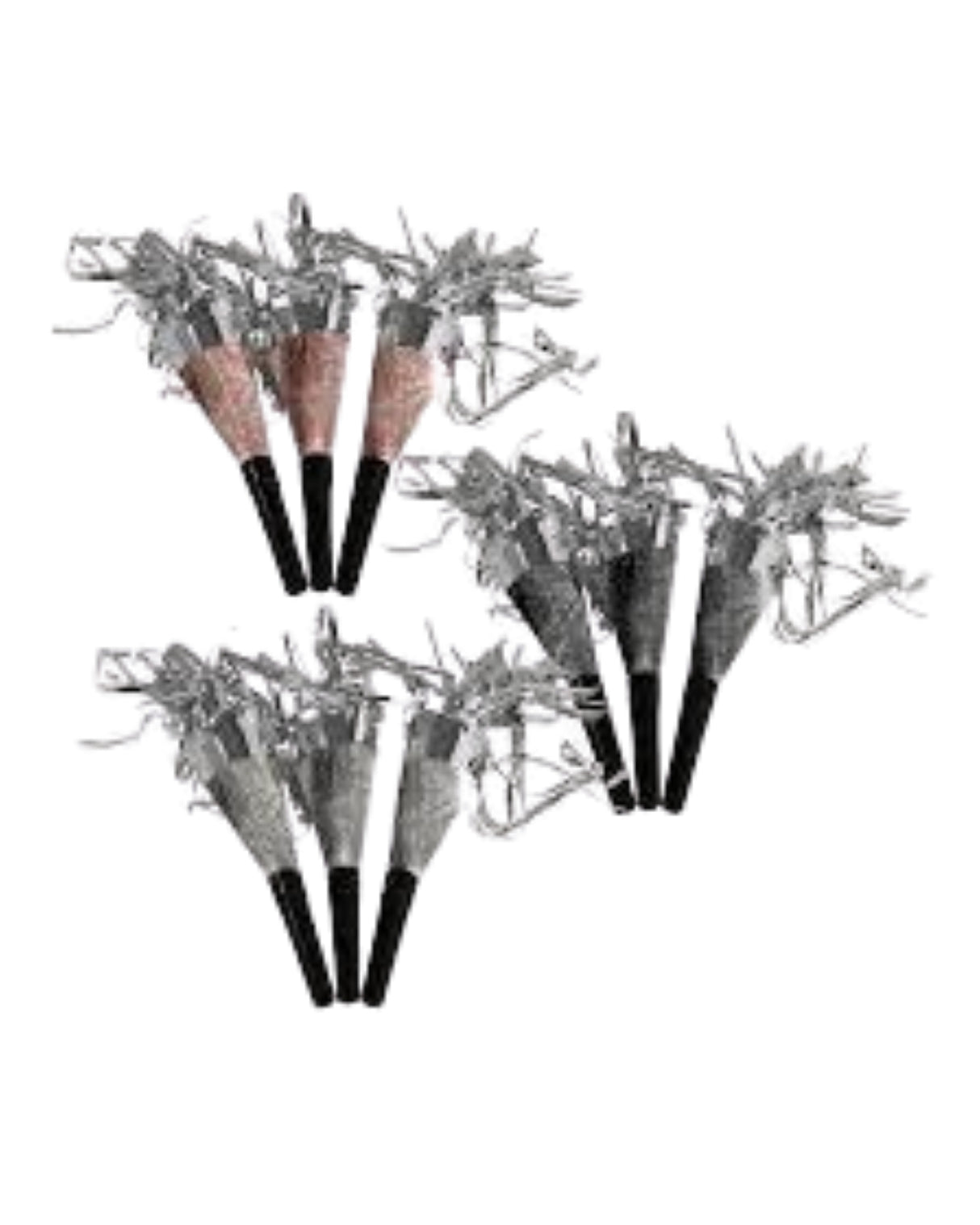 Horn 14 cm. 6 pcs. choose between silver, gray, pink