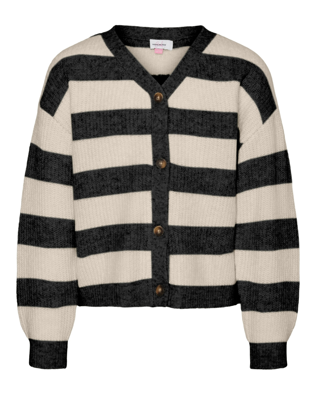 Sort/Hvid - Black - Vero moda - Strik Cardigan - 10311849
