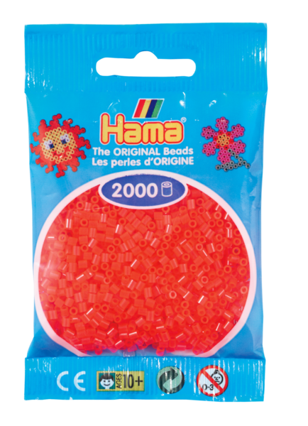 Hama mini perler neon rød 501-35
