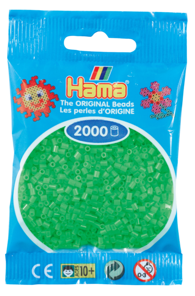 Hama mini perler fluorescerende grøn 501-42