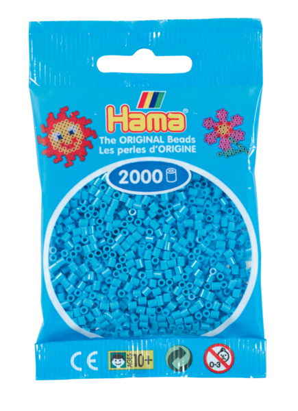 Hama mini perler azurblå 501-49