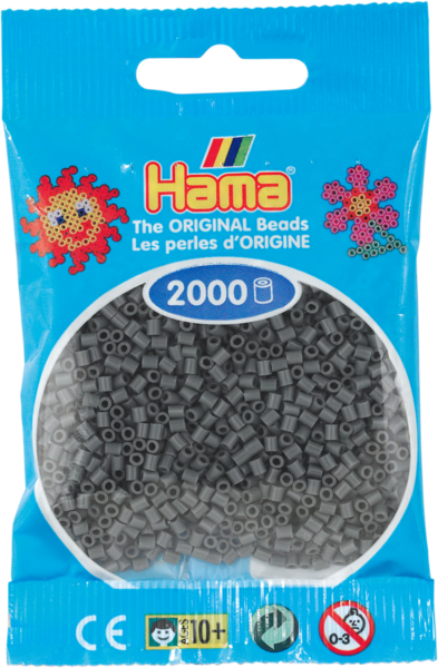 Hama mini perler mørk grå 501-71