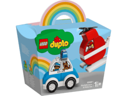 10957 LEGO Duplo Brandslukningshelikopter og politibil