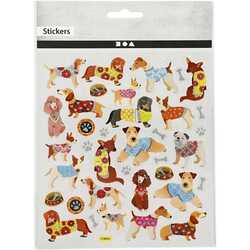 Stickers, hunde, 15x16,5 cm, 1 ark