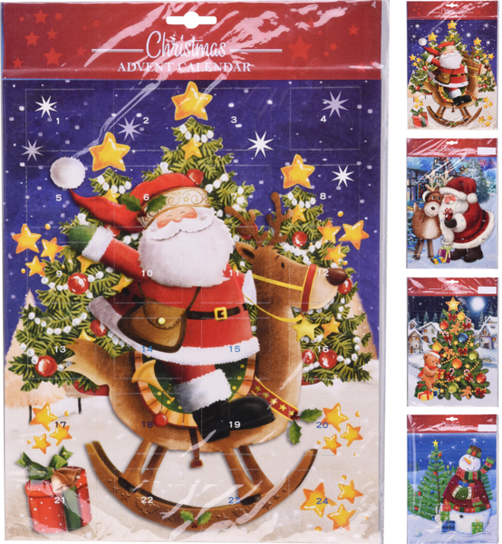 Jule kalender 30x24cm - 4 forskellige