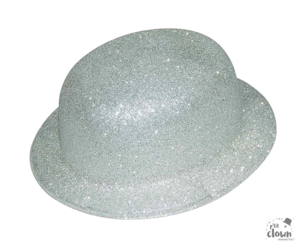 Bowler hat i plast - Sølv