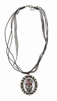 Halskæde med medaljon med day of the dead