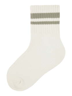 Hvide name it sokker med grønne striper - 13203421