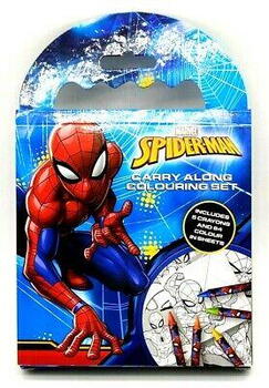 Spiderman Ta med malebog med 5 farvekrit
