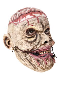 Adult full face latex mask - zombie with brain