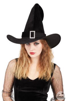 Adult witch hat - black velvet