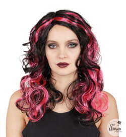 Witch wig - black-pink