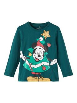 Grøn name it jule bluse med Mickey Mouse - 13210689-