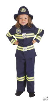 Brandmand kostume 5-6 år - Blå
