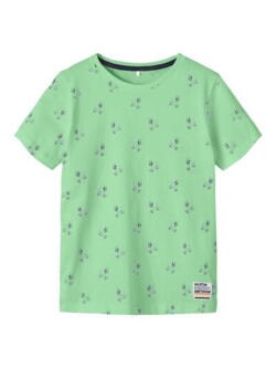 Grøn name it t-shirt med hunde på skateboard - 13214606