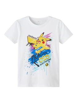 Hvid name it kortærmet t-shirt med pokemon graffiti style - 13220422