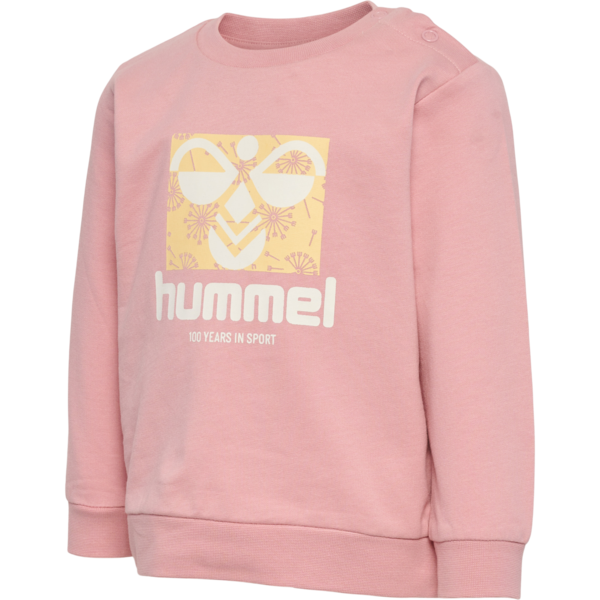 Lyserød Hummel sweatshirt med gul printet logo - 217985-8718