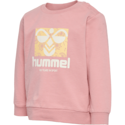 Lyserød Hummel sweatshirt med gul printet logo - 217985-8718