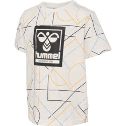 Hvid Hummel t-shirt med cool print og logo - 217648-9806