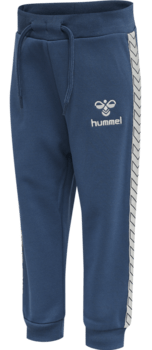 Grady blå Hummel sweatpants med hvid stribe i siden - 214110-7839