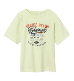 Lysegrøn Lime cream Name it t-shirt "Venice beach" - 13214372
