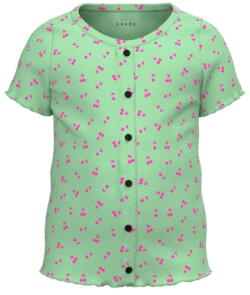 Grøn ash Name it rib t-shirt med kirsebær - 13215035