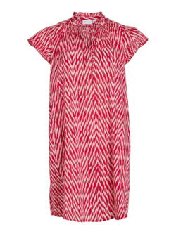 Pink yarrow VILA midi kjole med print - 14086169