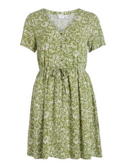 Calliste grøn VILA kjole i blomster print - 14086399