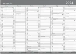 Basic kontorkalender m/whiteboard-funktion A2 2024