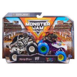 Monster Jam 1:64 Racing Stripes vs Rainbow Blast