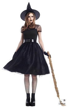 Witch costume - adult - black - XS