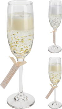 Champagne glas med gelelys 21cm 1stk