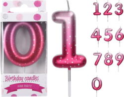 Fødselsdagslys tal 1stk - Pink