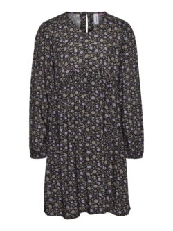 Grå / lilla - grey pinstripe / paisley - Vero Moda girl - kjole med blomster - 10294182