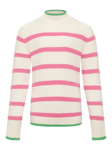 pink - whitecap gray - Only kids - stribe strik trøje - 15296302