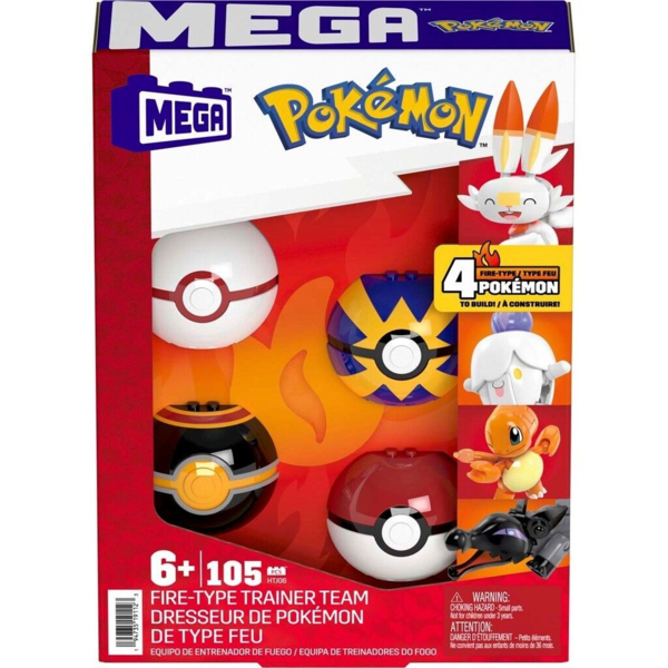 MEGA Pokémon Fire-Type Train Team (4 Poke Balls)