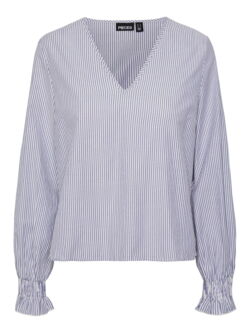 Blå - bright white/blue - Pieces - stribe skjorte - 17148901