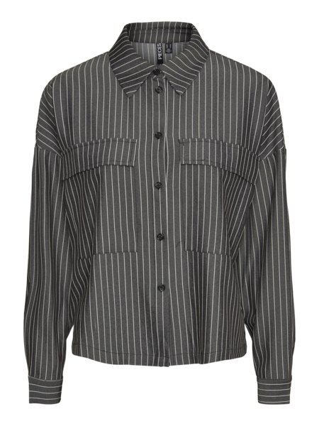 Sort - Black - PIECES - stribet - skjorte - 17149613