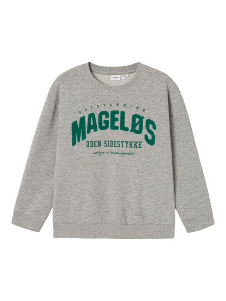 Grå - grey melange - name it - sweatshirt - "mageløs" - 13236992