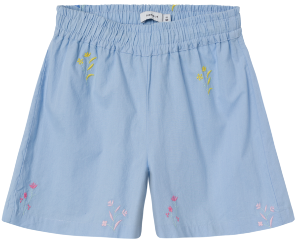 Blå - chambray blue - Name it - shorts med blomster - 13227430