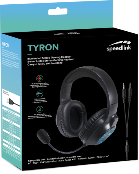 Headset SpeedLink TYRON RGB Gaming Stereo - for PC/PS5/PS4/Xbox Series X/S/Switch/OLED/Lite , black