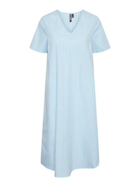 Lyseblå - airy blue - PIECES - kjole - stribet - 17152058