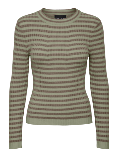 Grøn/brun - Fossil/tea - PIECES - langærmet t-shirt - 17115047