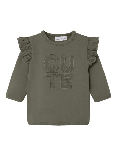 Grøn - Dusty Olive - Name it - sweatshirt - CUTE - 13225704