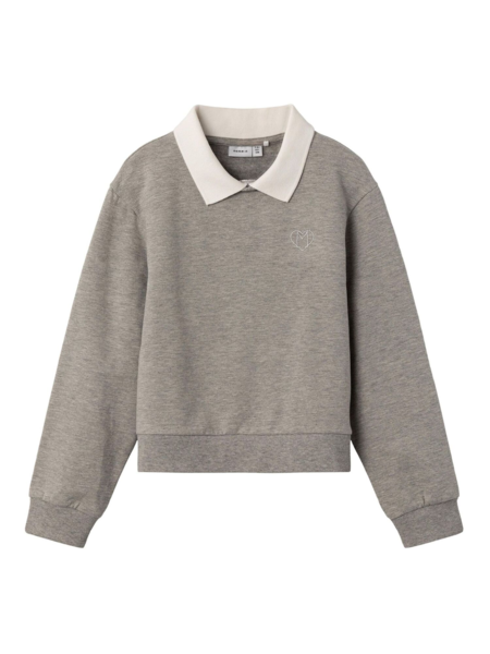 Grå - grey malange - Name it - sweatshirt - krave - 13224988