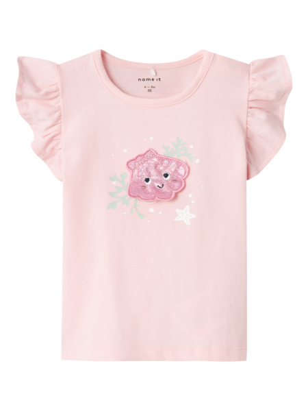 Lyserød - Parfait Pink - Name It - T-shirt - Muslingeskal - 13229705