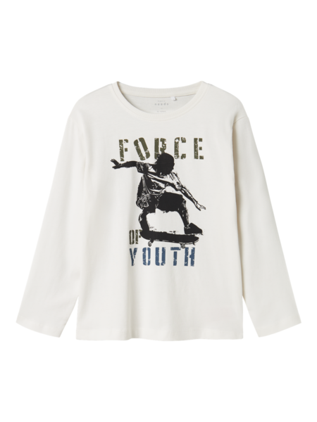 Hvid - Jet Stream - Name it.- langærmet tshirt - "Force of Youth" - 13224968