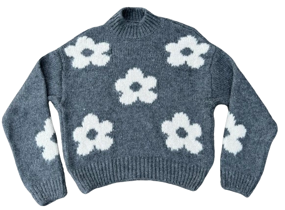 Grå - Dark Grey Melange - JDY - Strik - Blomster - 15341564